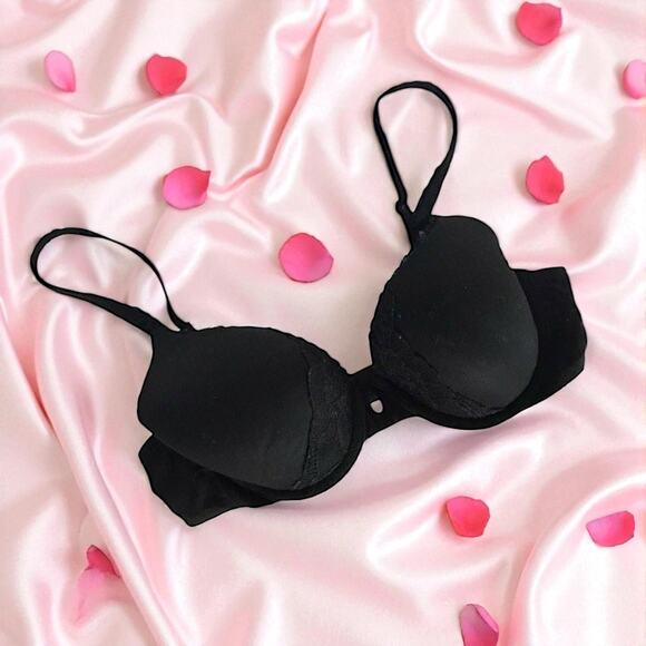 Victoria's Secret 34C Black Perfect Shape Bra Underwire Support Extra Padding - Picture 1 of 6